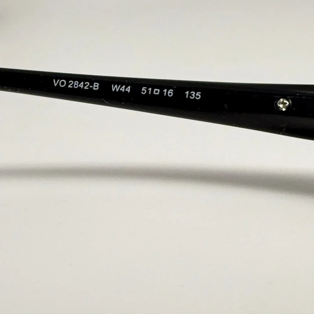 Vogue VO 2842-B W44 Black Rectangular Eyeglasses Frames 51-16-135 Crystal Detail